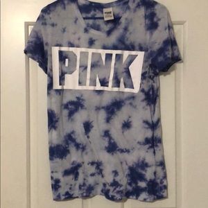 Pink, blue tie-dye tshirt